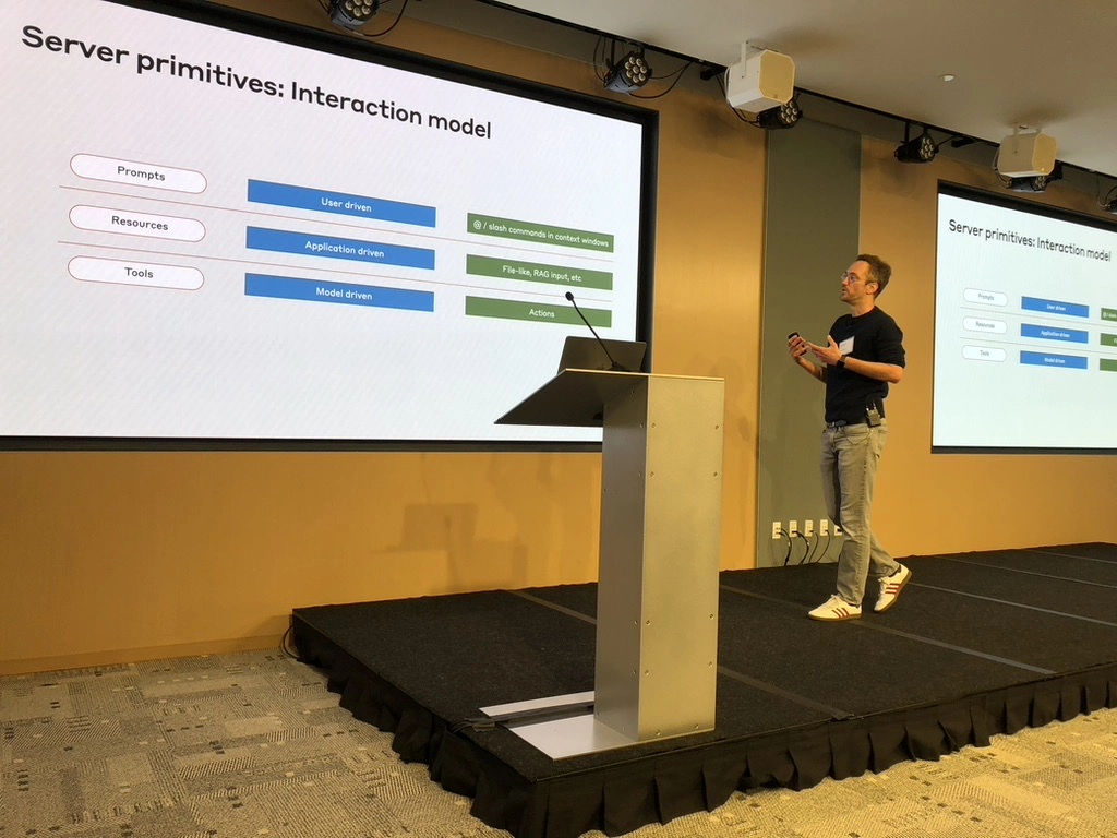 David Soria Parra presenting on MCP in May of 2025