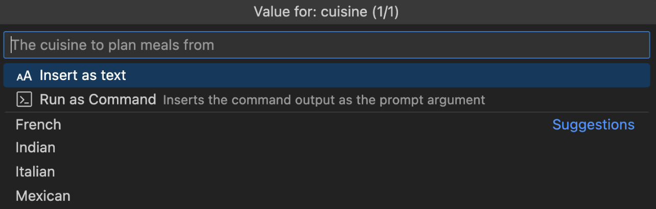 Dropdown showing cuisine suggestions as user types